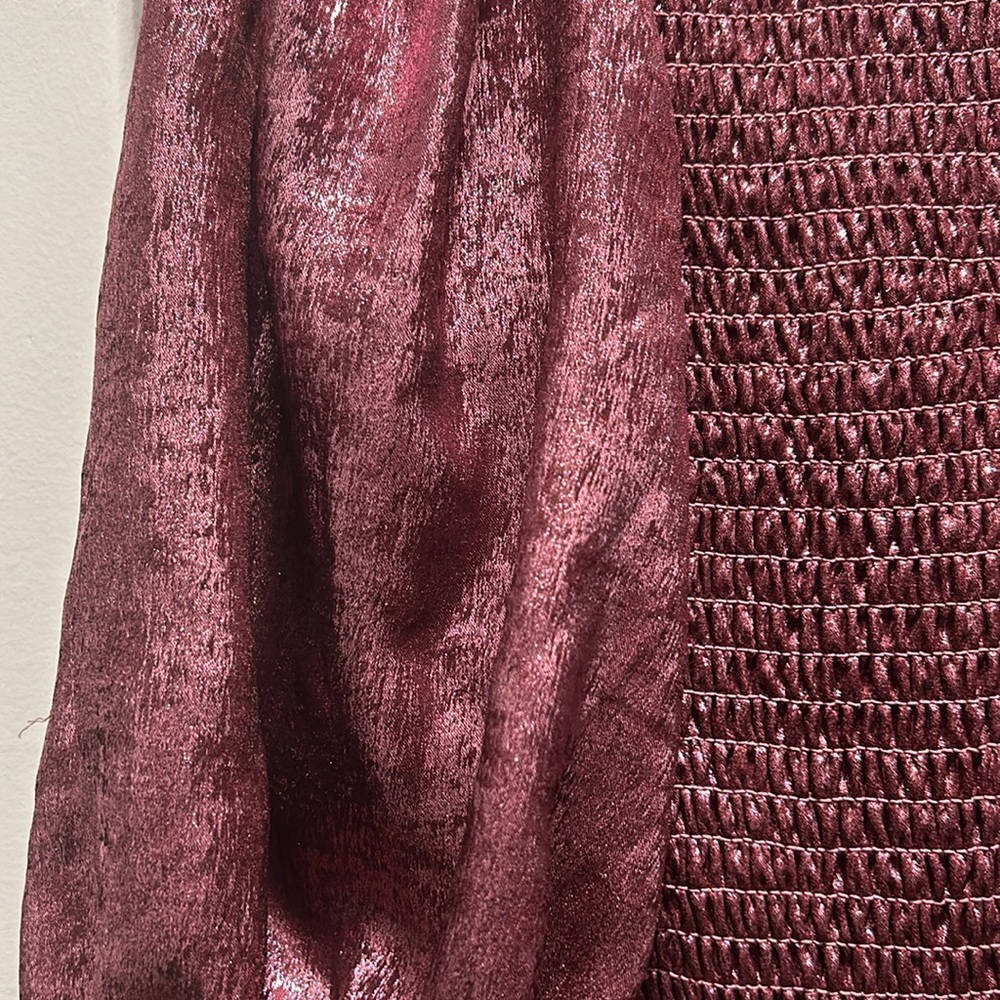 NWOT Anthropologie The Odells Foil Abigail Smocked Dress (S) - Picture 8 of 11